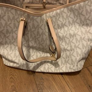 Michael Kors Beige and Cream Tote Bag